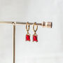 Red Glass Earrings, thumbnail 3 of 10