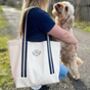 Personalised Varsity Dog Lover Organic Tote Bag, thumbnail 10 of 12