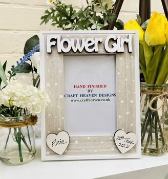 Personalised Flower Girl Gift Photo Wedding Frame, 7 of 9