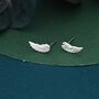 Sterling Silver Angel Wings Stud Earrings, thumbnail 4 of 12