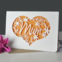 Mum, Heart And Flowers Papercut Card, thumbnail 2 of 10