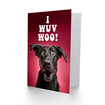 Wuv Woo Happy Black Labrador Retriever Dog Love Valentine's Card, 2 of 6