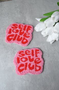 'Self Love Club' Hand Tufted Coaster, 3 of 5