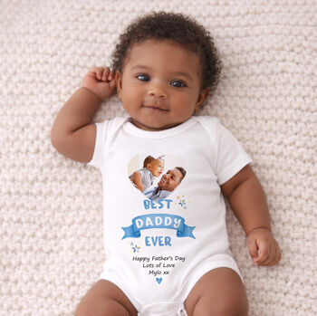 Personalised Father’s Day Photo Baby Outfit, 2 of 7