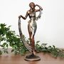 Maisonica Art Deco Silhouette Bronze Lady Figurine 31cm, thumbnail 1 of 8