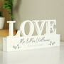 Personalised Botanical Wooden Love Block Sign Ornament, thumbnail 2 of 4