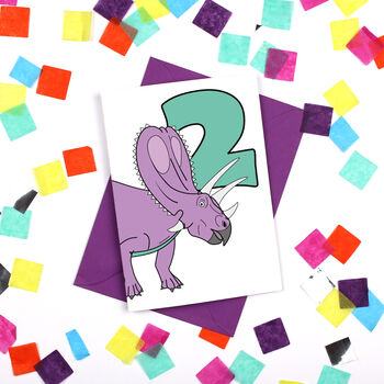 Number Two Dinosaur Dinosaur Card And Badge Set, 2 of 5