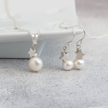White Pearl Pendant And Earrings Set, 6 of 11