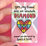 Rainbow Diamond Heart Pin, thumbnail 7 of 8