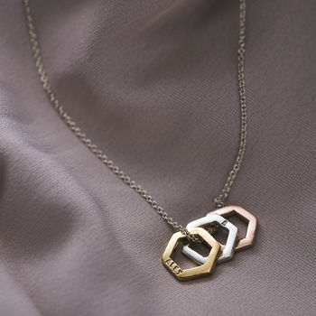 Personalised Mini Hexagon Necklace, 2 of 7