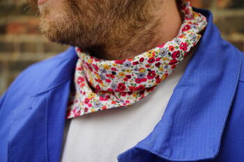 Mens Mixed Ditzy Floral Cotton Neckerchief, 4 of 12