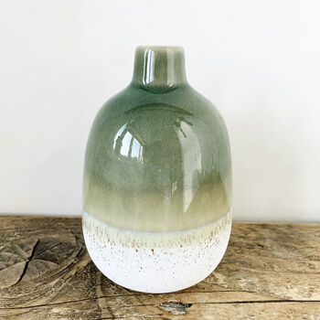 Green Dip Effect Stone Vase By The Den & Now | notonthehighstreet.com