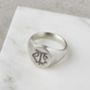 Personalised Sterling Silver Monogram Signet Ring, thumbnail 2 of 5