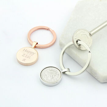 Personalised 18th / 21st Birthday Five Pence 5p Keyring, 2 of 8