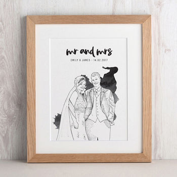 Personalised Contemporary Wedding Portrait, 3 of 5