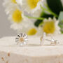 Daisy Silver And Solid Gold Studs, thumbnail 1 of 6