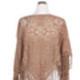 Cream Knitted Poncho With Tassels, thumbnail 3 of 4