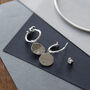 Sterling Silver Disc Stud Hoops, thumbnail 3 of 6