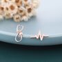 Mismatched Stethoscope And Heartbeat Stud Earrings In Sterling Silver, thumbnail 5 of 10