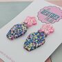 Vase And Flower Retro Glitter Resin Earrings, thumbnail 4 of 4