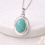 Personalised Sterling Silver Amazonite Gemstone Locket Necklace, thumbnail 1 of 8