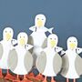 Five Seagulls On Driftwood Block, thumbnail 4 of 4