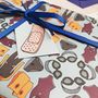 Swimming Blue Wrapping Paper, thumbnail 2 of 3
