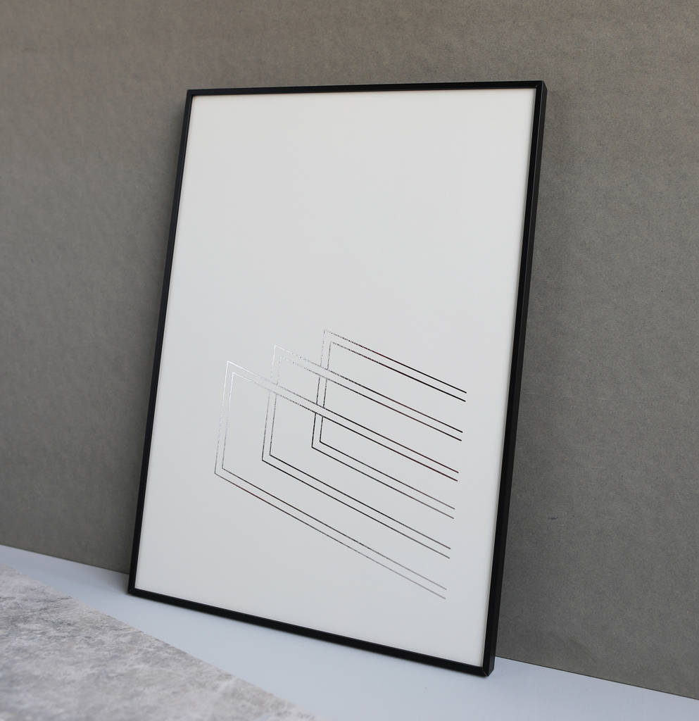metallic minimalist lines print by yve print co.
