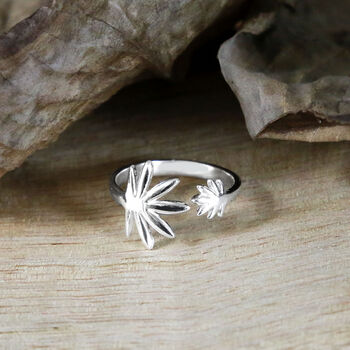 Sterling Silver Adjustable Palm Tree Ring, 2 of 5