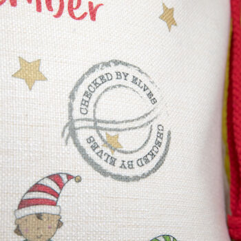 Personalised Santa And Elves Christmas Present Sack, 4 of 5