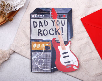 Father's Day Card For Dad With Rock Music Guitar Design, 2 of 4