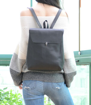 Worn Look Leather Backpack For Ladies, 6 of 12
