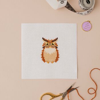 Owl Mini Counted Cross Stitch Kit, 2 of 3
