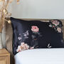 Silk Pillowcase Gift Box Black Floral 100% Pure Soft Mulberry Silk Satin Standard Double Luxury Sleep, thumbnail 6 of 8