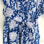 Wrap Kimono In Summer Blu Block Print, thumbnail 2 of 4