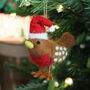 Handmade Felt Christmas Chicken Hanging Decoration, thumbnail 6 of 8