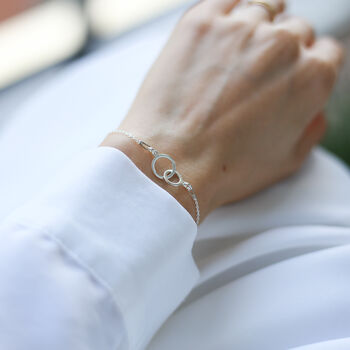 Daughter Gift, Sterling Silver Interlocking Bracelet, 7 of 7