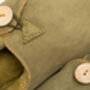 Sheepskin Slippers Olive 100% Real Fur Hand Crafted, thumbnail 5 of 7