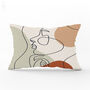 Decorative Cushion Cover Abstract Line Art Face Home Decor Gift, thumbnail 6 of 10