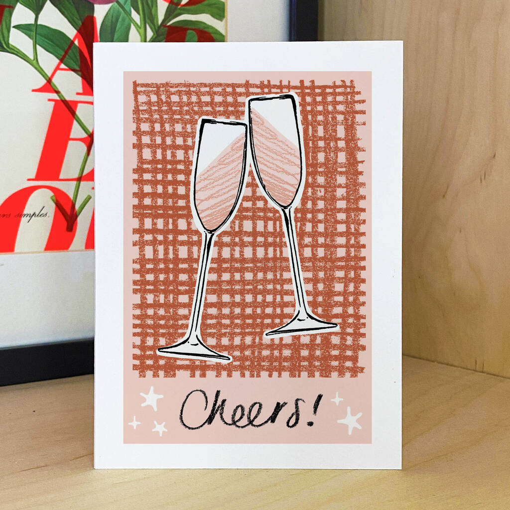 Cheers! Champagne Congratulations Card By Aimee Mac Illustration