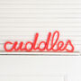 Neon Coral Soft Script Style Word Cuddles, thumbnail 3 of 4
