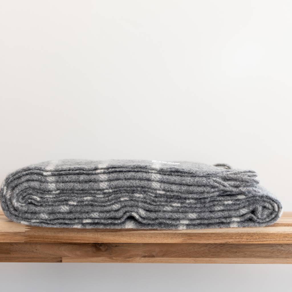 Grey Checked Throw By Tom Lane