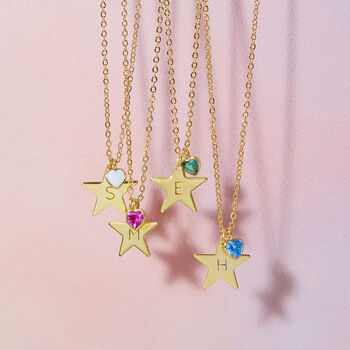 Written In The Stars Initial And Birthstone Valentines Necklace, 5 of 8