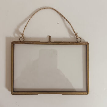 Set Of Two Hanging Brass Photo Frames 6x4inches, 3 of 6