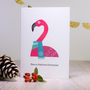 Christmas Card Pack Of Four Flamingo Penguin Bear Robin, thumbnail 5 of 9