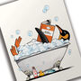 Penguin In The Bath, Funny Toilet Art, thumbnail 3 of 8