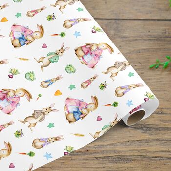 Christening Rabbit Wrapping Paper Roll Or Folded, 3 of 3