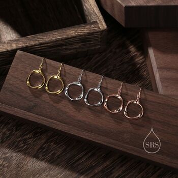Mobius Hoop Drop Hook Earrings In Sterling Silver, 4 of 10