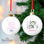 Personalised The Snowman And The Snowdog Pink Bauble, thumbnail 3 of 5