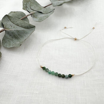 Emerald Silk Bracelet May Birthstone Jewellery, 6 of 6